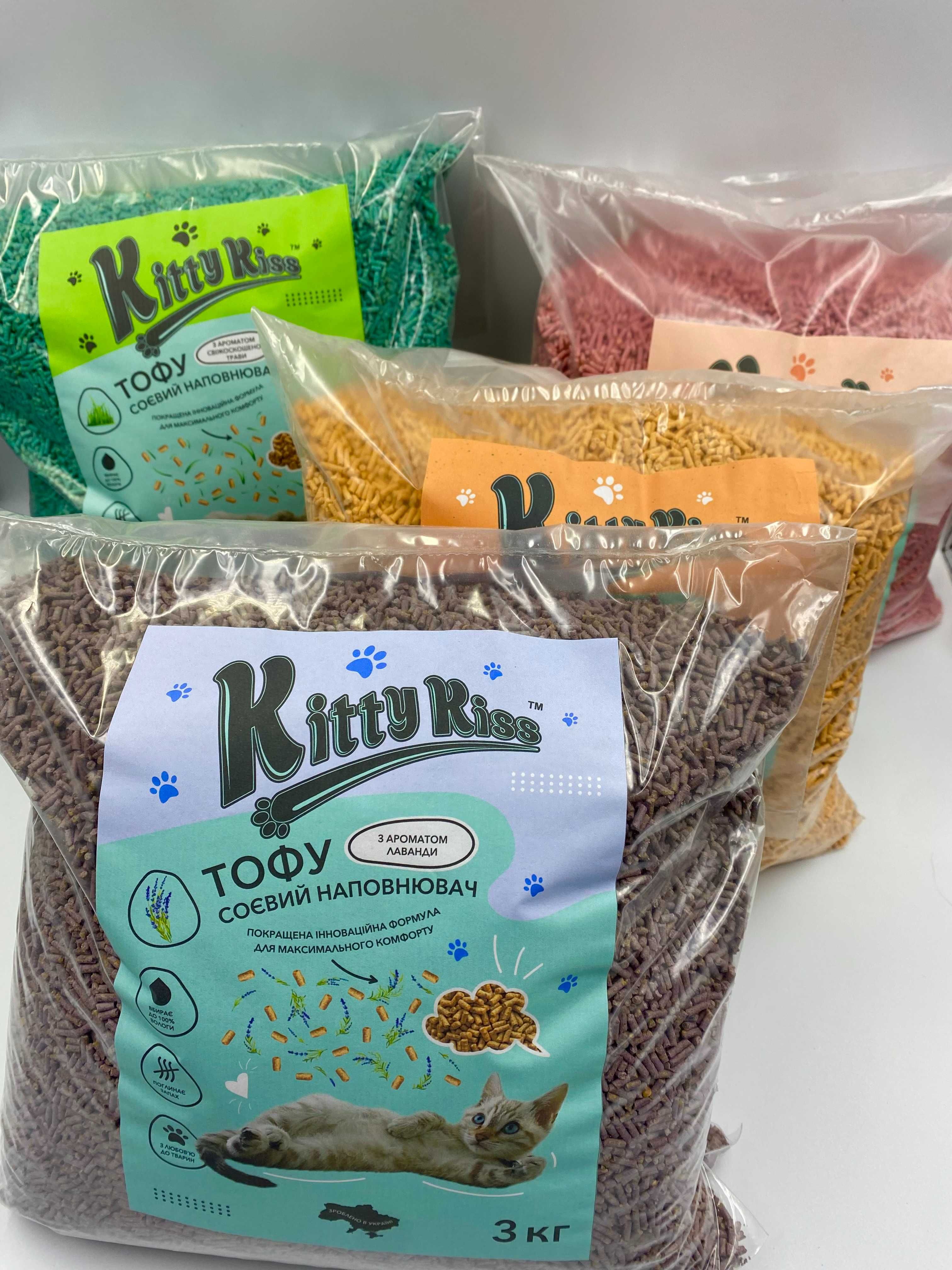 Тофу, TOFU соевий наповнювач, комкуючий наполнитель для котов 3 кг