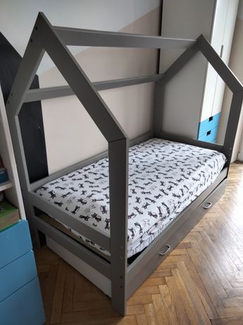 Łóżko domek, łóżeczko dla dziecka szary