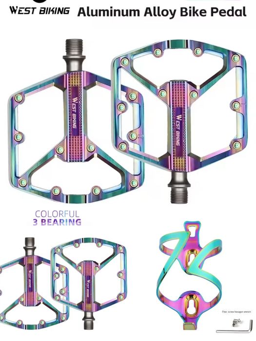 Koszyk na bidon rowerowy Gradient Tęczowy Alu Lekki 38g Nowy Solidny