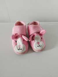 Kapcie 25 różowe króliczki dla dziewczynki, stopa 15-15,5 cm