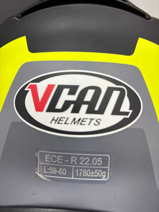 Kask motocyklowy VCAN V272 Wave Neon z z podnoszoną szczęką