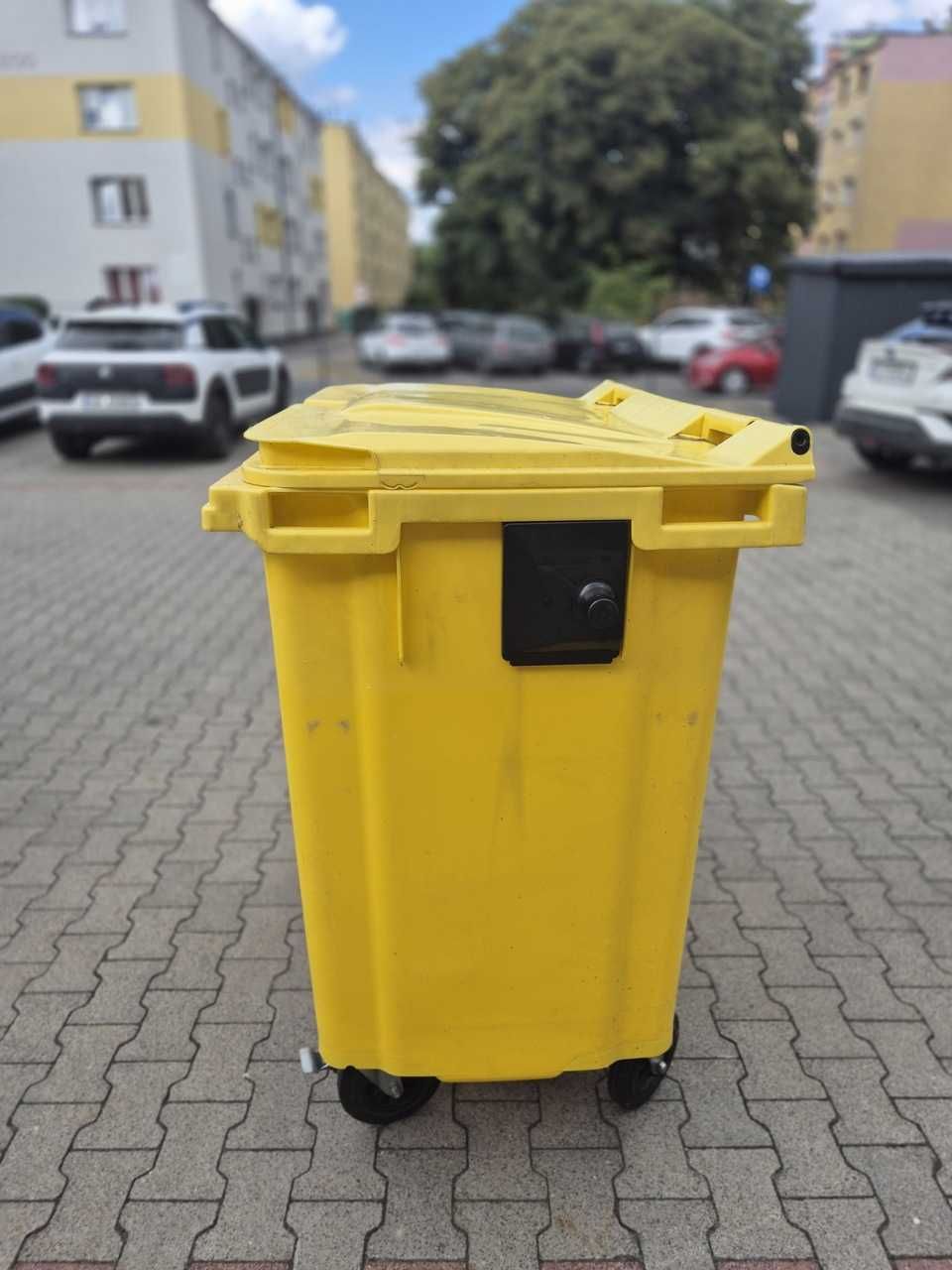 Kosz 770 l do segregacji odpadów ZÓŁTY na kołach Solidny CONTENAUR