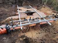 Przecieranie drewna duże monolity do 
260cm szerokości trak mobilny