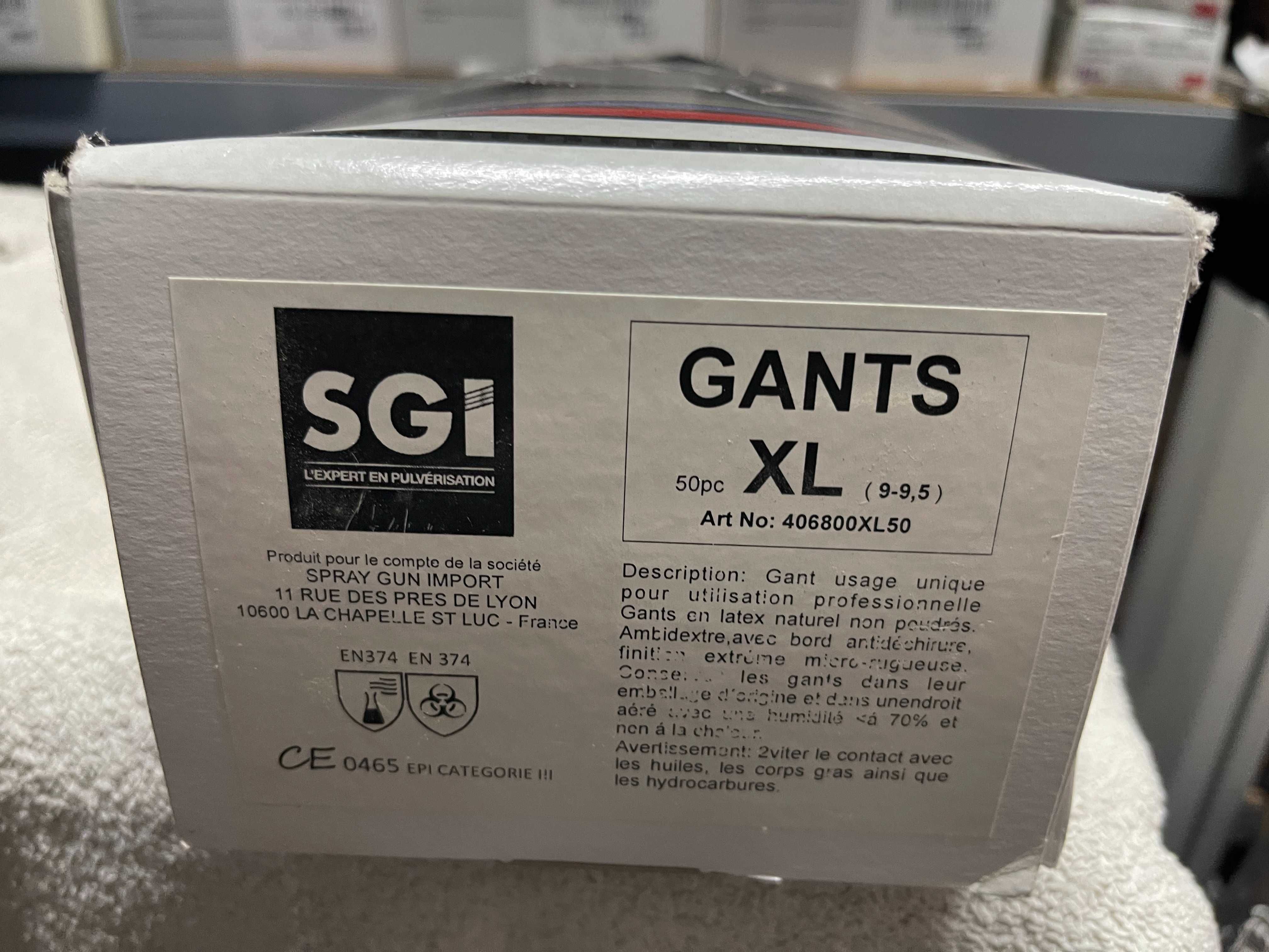 Luvas SGI macias tamanho XL de proteção química