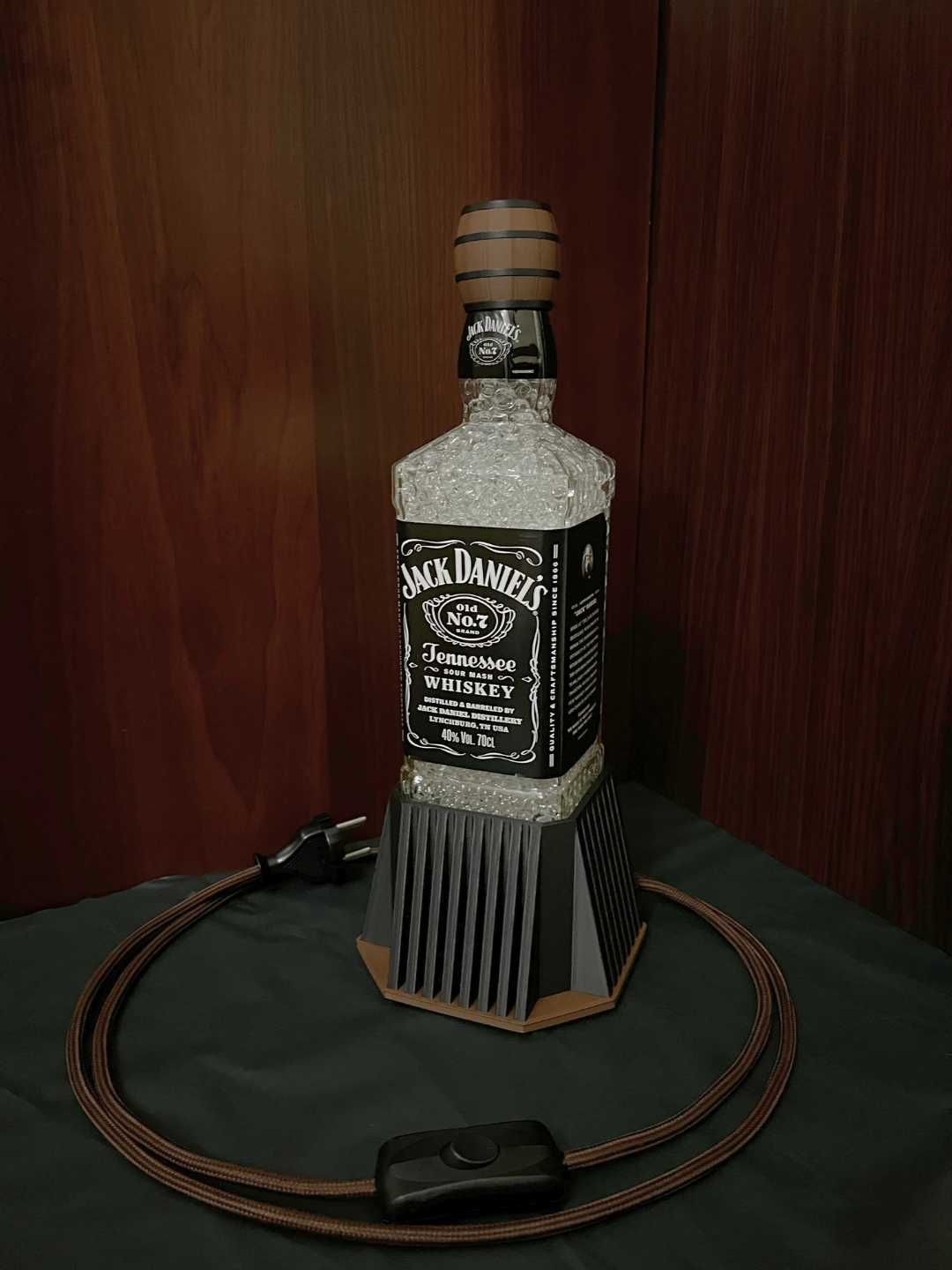 Lampka z butelki Jack Daniel's, prezent, LED RGB + pilot