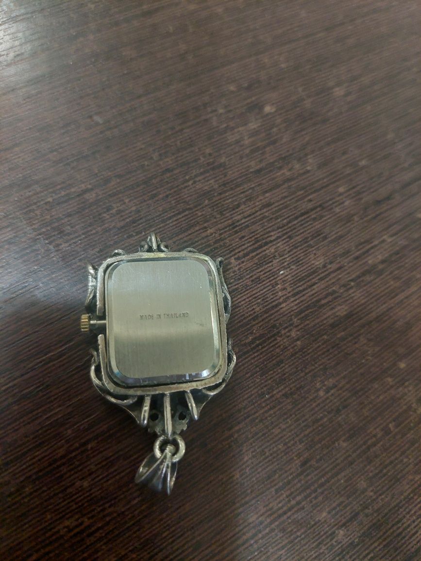 Годинник кулон крапельне срібло 925 проба з рубінами