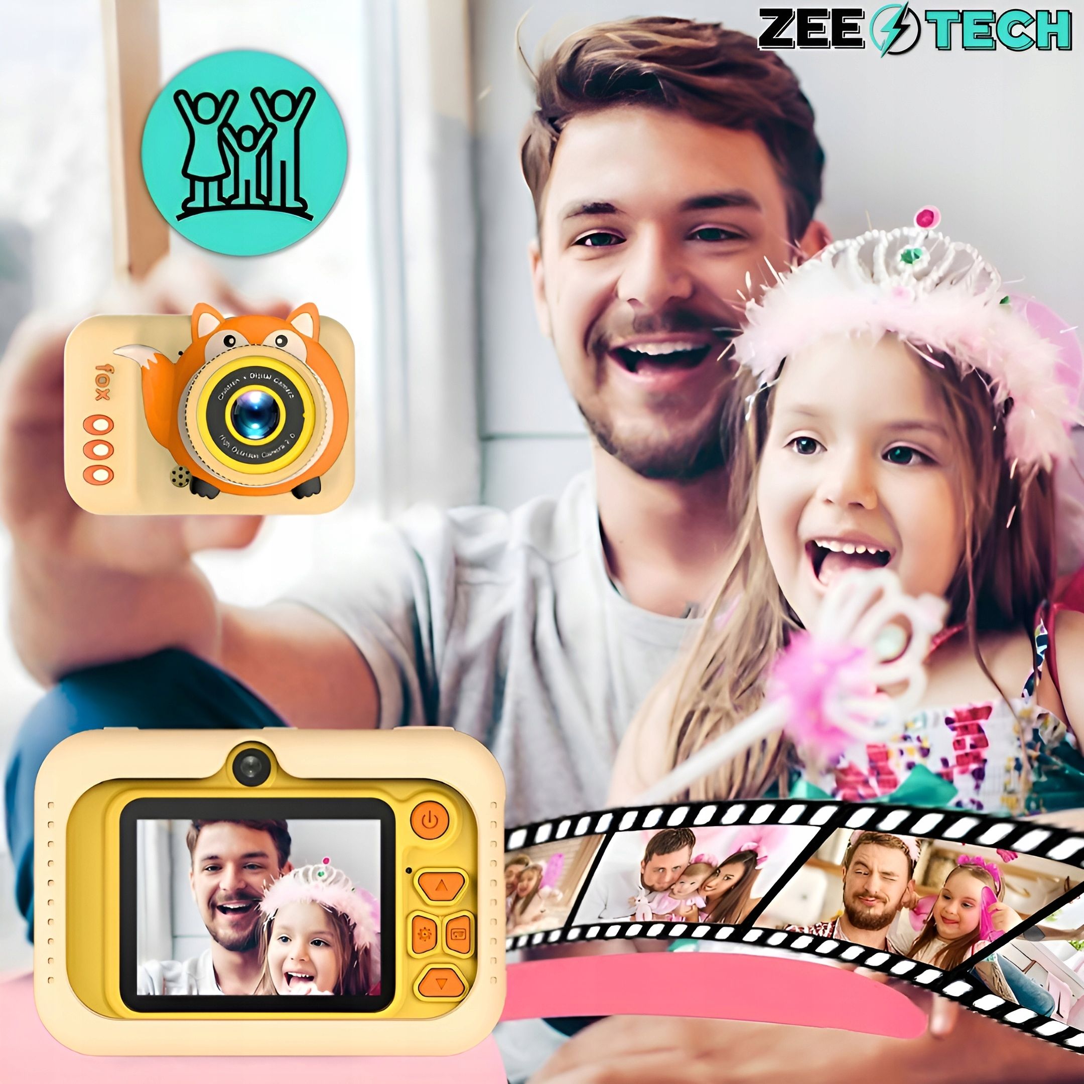 Aparat Cyfrowy Fotograficzny Dla Dzieci 40Mpx Kamera Gry + Karta 32Gb