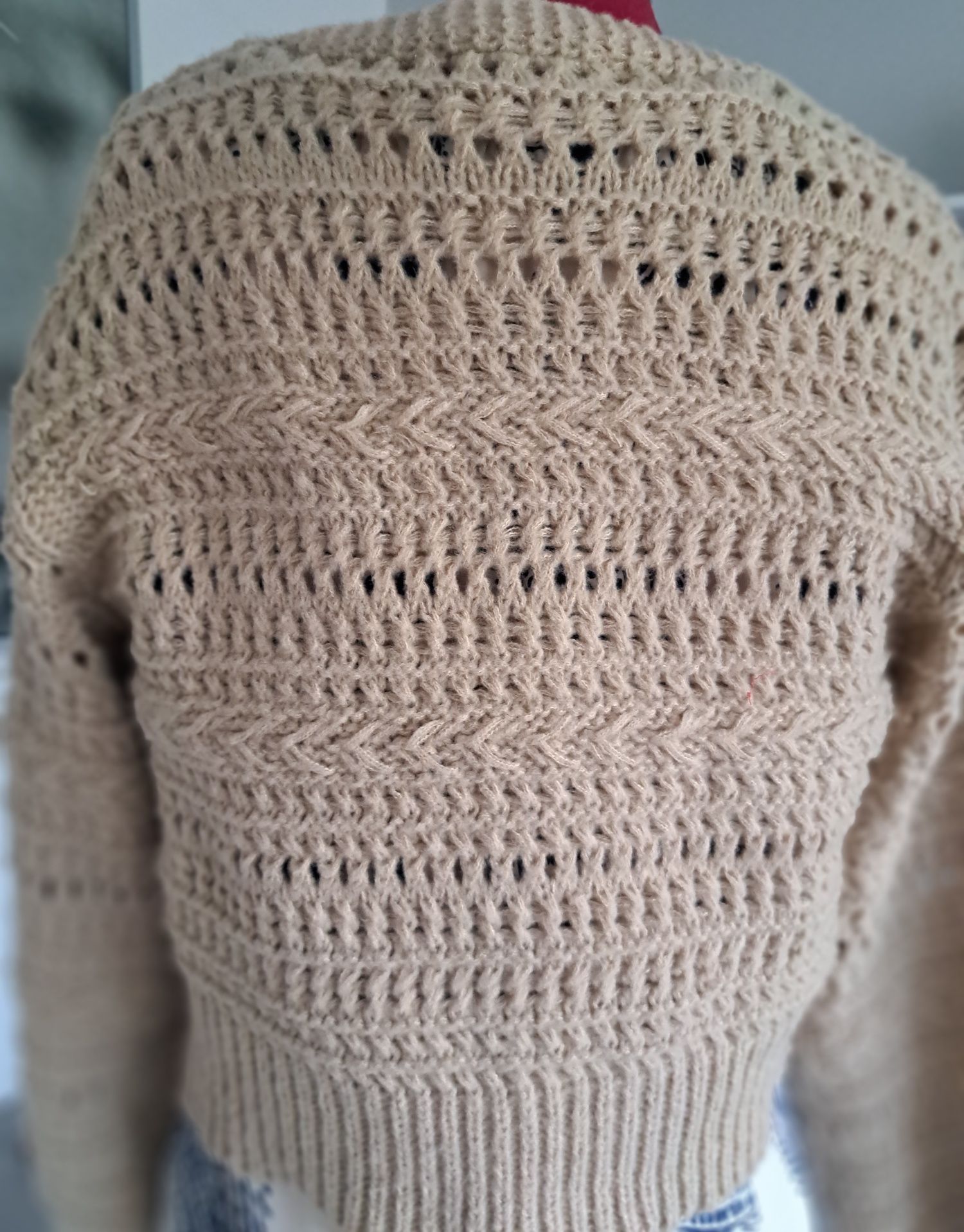 Rozpinany ażurowy sweter rozmiar L /XL
