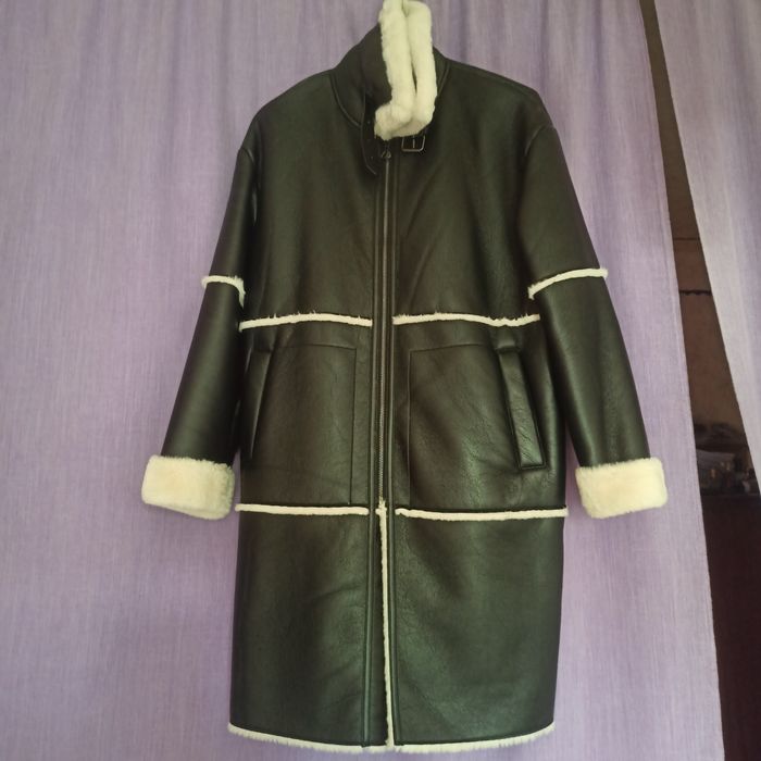 Дублёнка женская кожзам чёрная