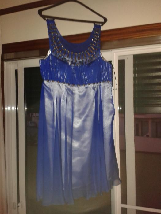 Vestido azul cerimónia