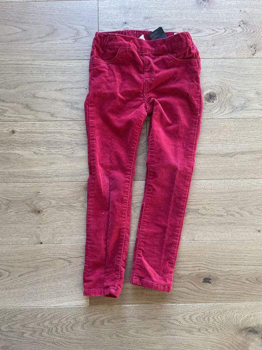 czerwone sztruksy H&M 110 slim