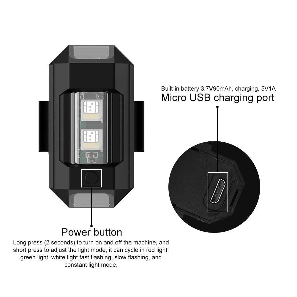 Luz Strobe / Sinalizador LED RGB Mota Drone