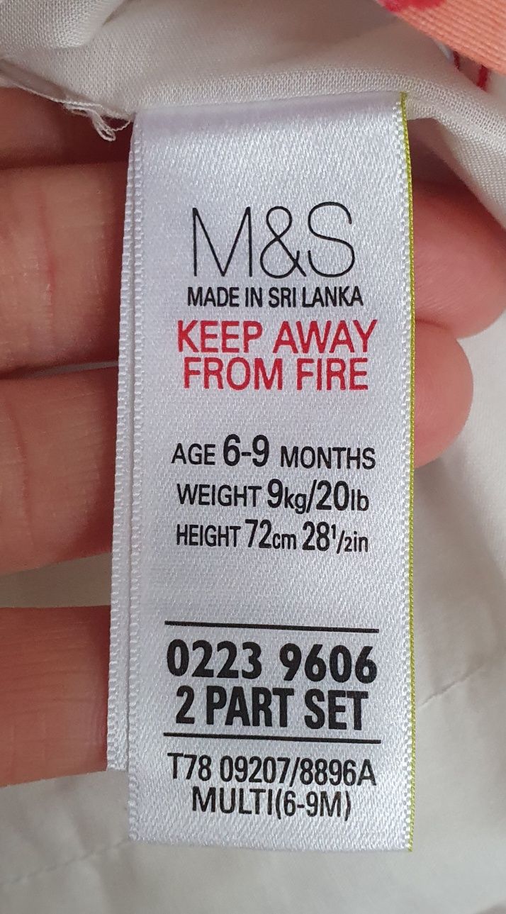 M&S-piękna letnia sukienka dla dziewczynki r. 6-9mieś (74/80cm)