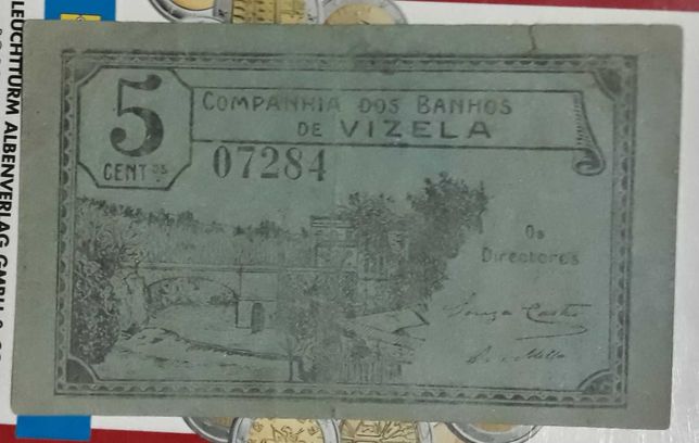 Nota cedula 5 centavos Companhia dos banhos de Vizela