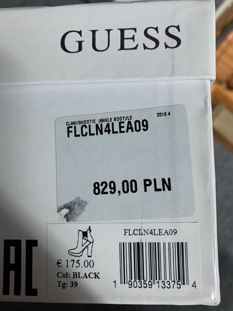 Guess czarne botki nowe 38 39