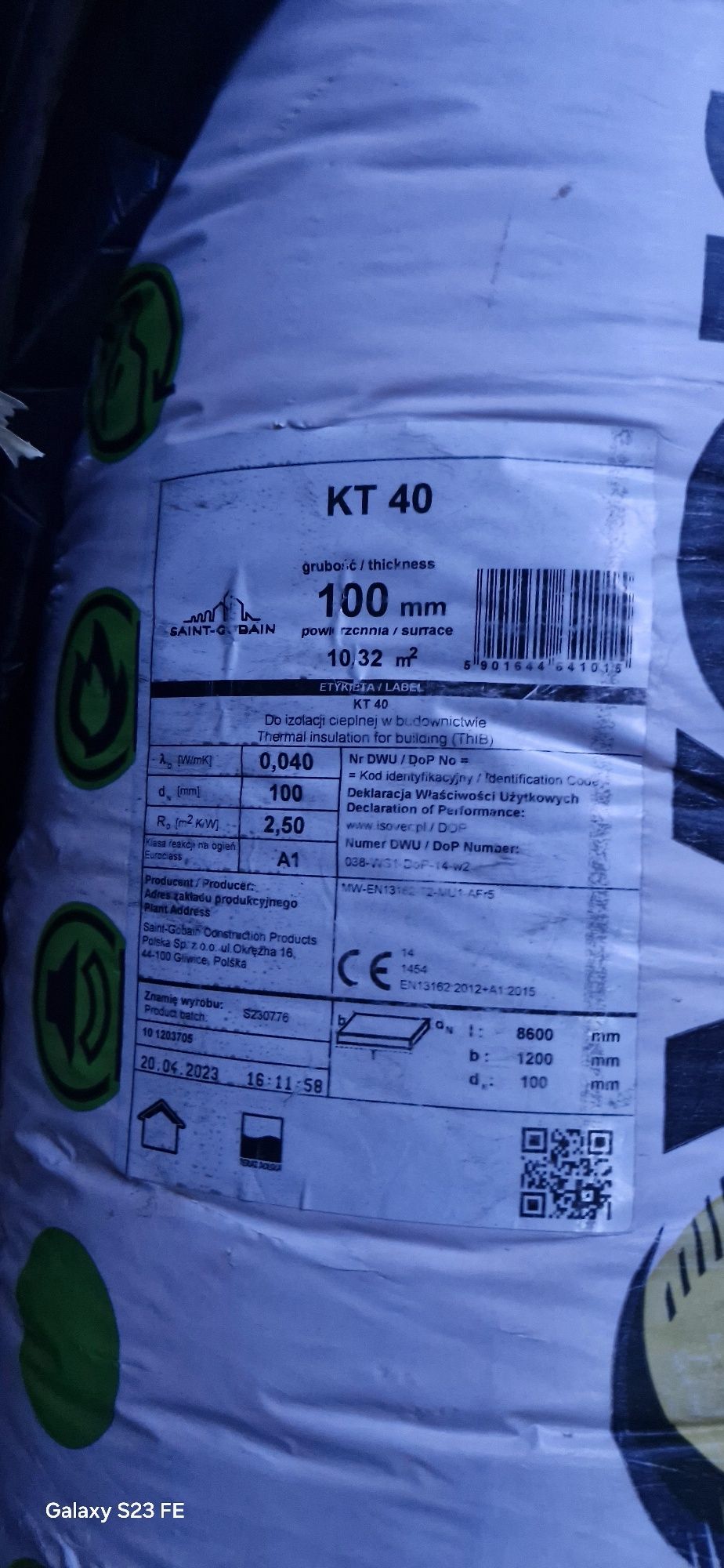 Wata Szklana Isover ! 1 rolka -zostało z Budowy...