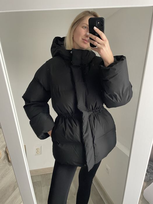 Пуффер вікдей weekday hm теплий сірий