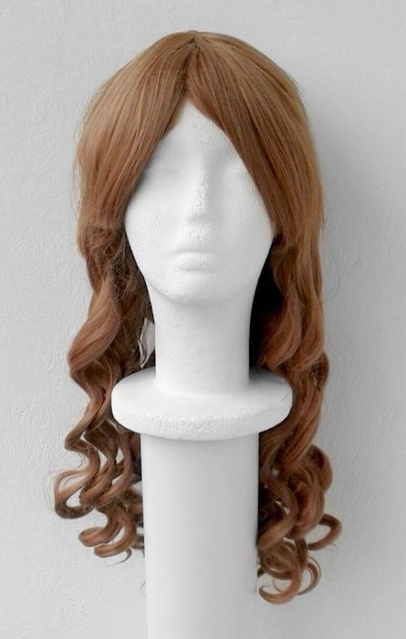 Brązowa lokowana peruka loki loczki mleczna czekolada wig cosplay
