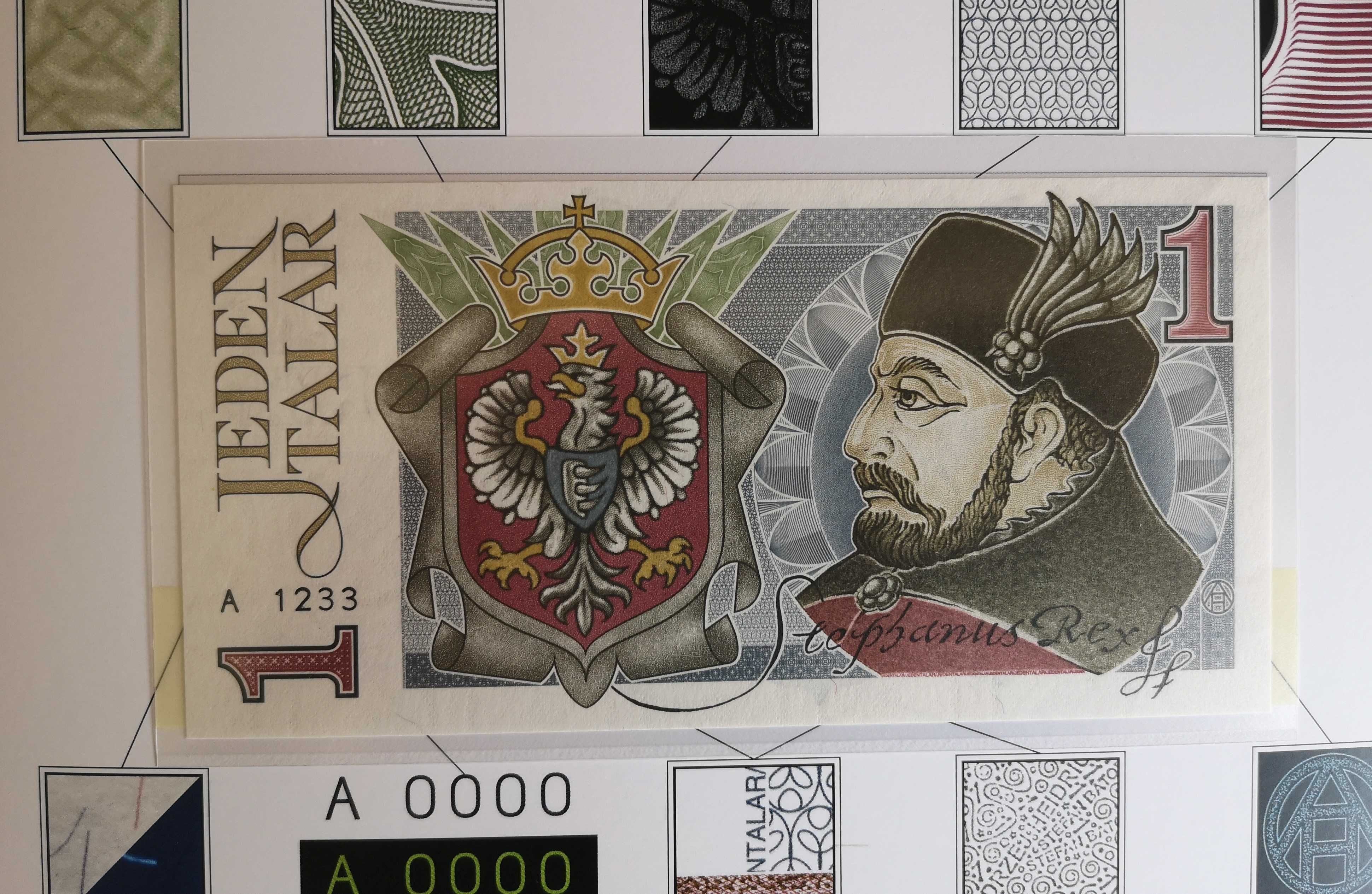 Stefan Batory 1 Talar - Projekt studyjny banknotu - druk PWPW