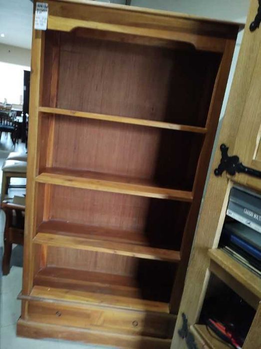 Biblioteczka witryna drewniana tekowa kolonialna lite drewno FV DOWÓZ