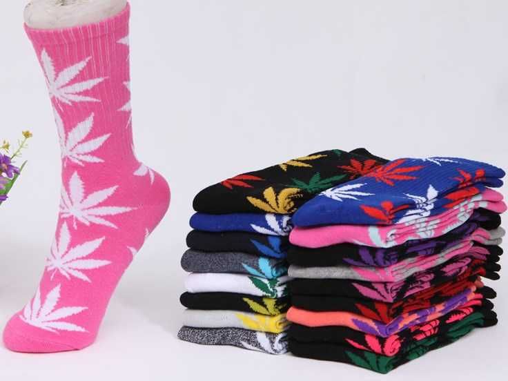 Высокие носки HUF Plantlife, унисекс. Шкарпетки Хаф конопля, cannabis