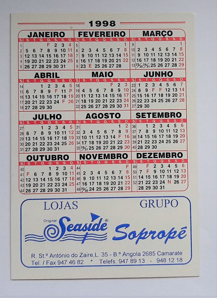 Calendários do Benfica