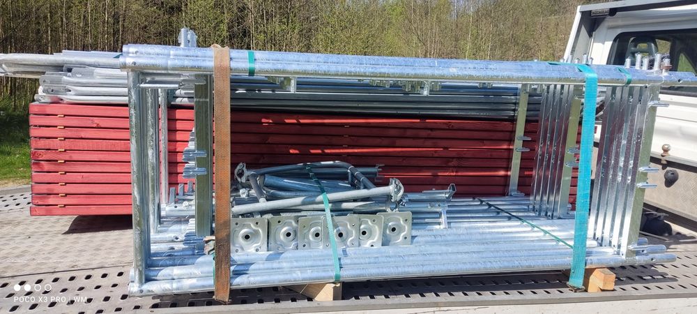 Nowe rusztowanie elewacyjne  plettac idealne na ściany szczytowe