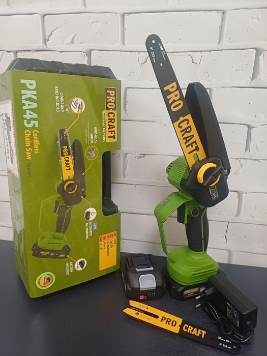 Акумуляторна ланцюгова пила PROCRAFT PKA-45  2 АКБ, зарядне, кейс