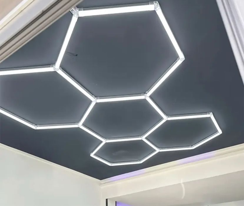 Lampa led hexagon / plaster miodu do garazu, domu, salonu, barbera