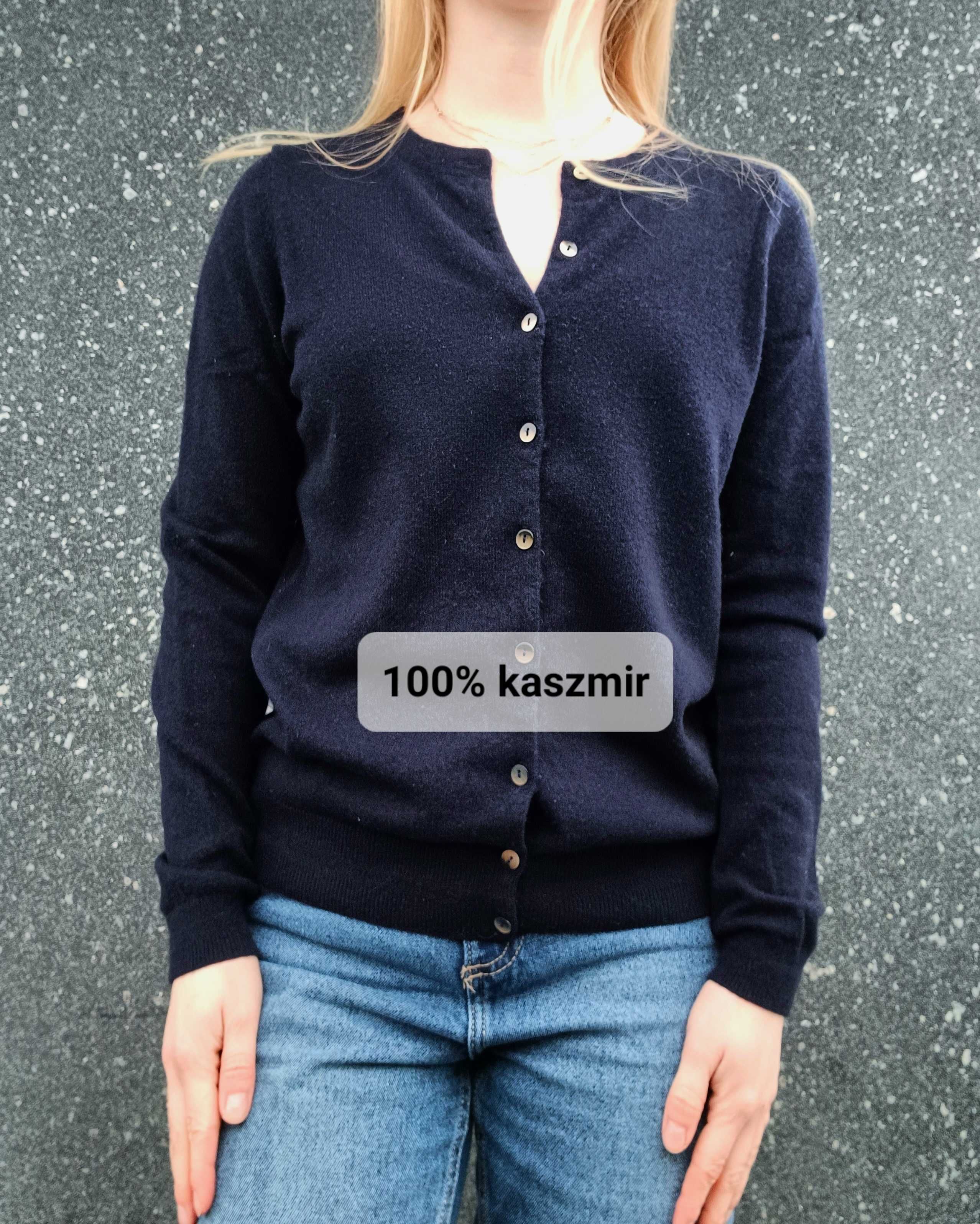 Kaszmirowy granatowy kardigan Boden rozm. M