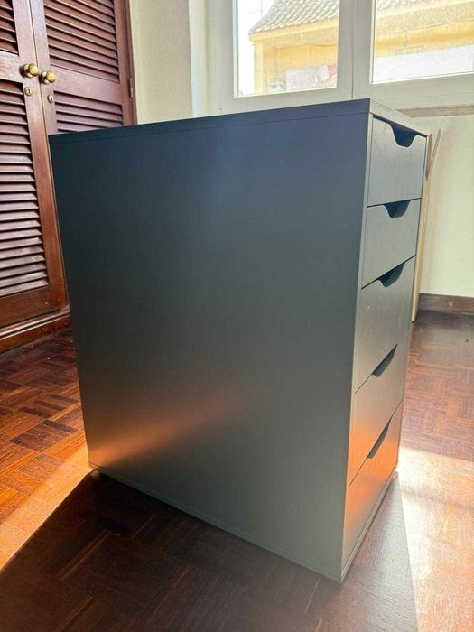 Gaveteiro IKEA ALEX Azul-Petróleo – 5 Gavetas, Impecável (Margem Sul)