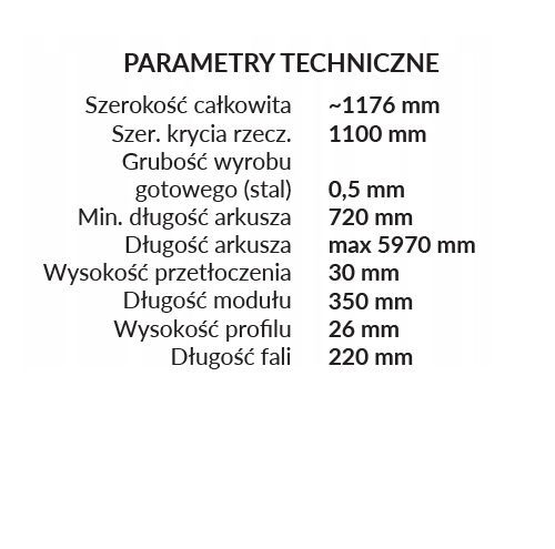 Blachodachówka 2-modułowa ENIGMA 30 Blachotrapez połysk NOWOŚĆ