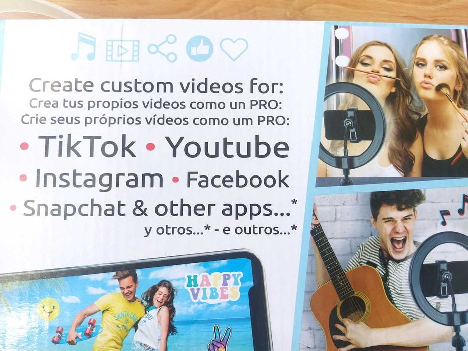 Kit com acessórios para gravação de vídeos caseiros