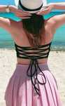 Wiązany crop top xs