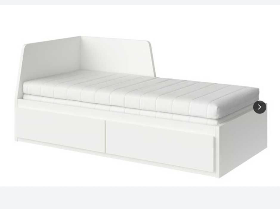 Cama indiv/dupla c/2 gav/2 colchões, branco, 80x200 cm