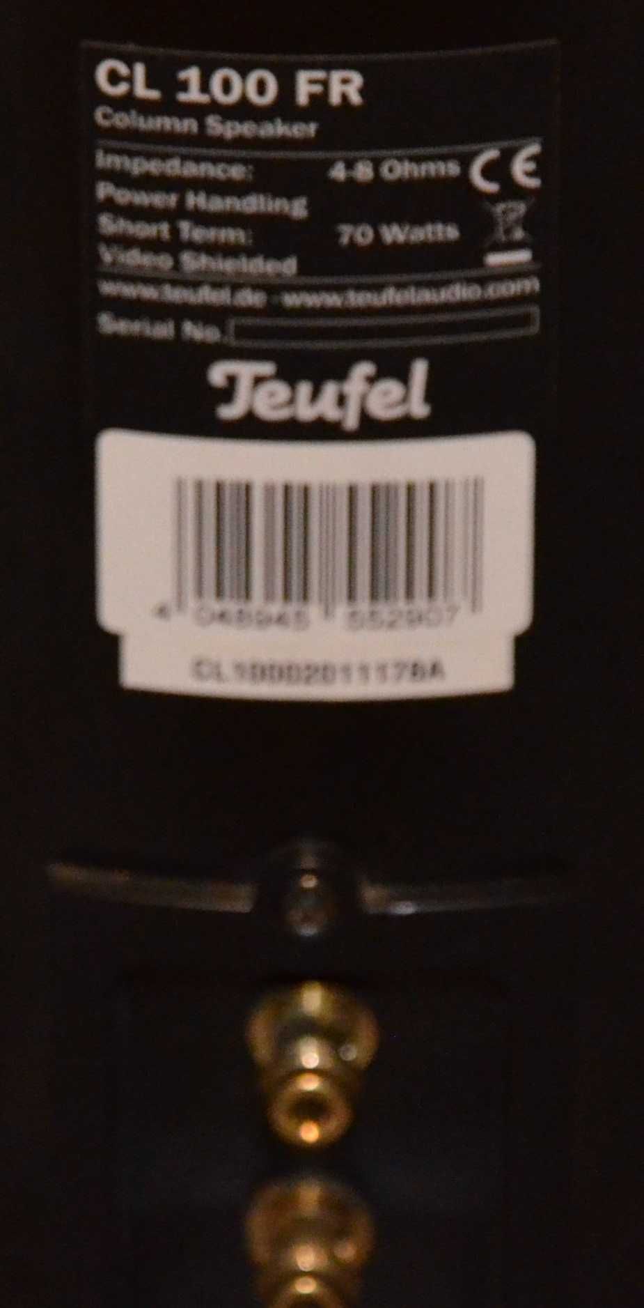 TEUFEL  CL 100 FR Piano Black Kolumny głośniki  70watt