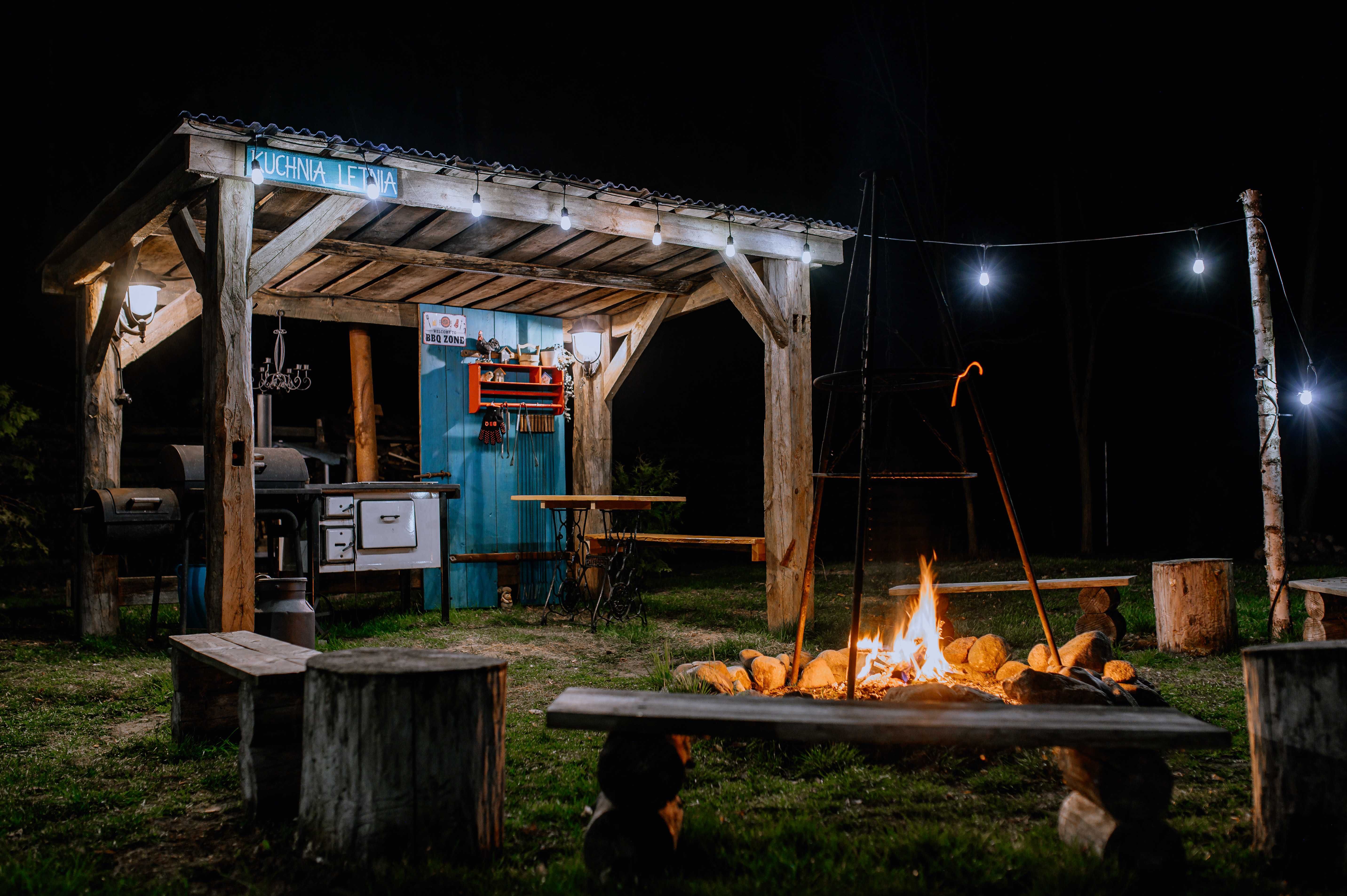 Domek / Szałas / Glamping - jacuzzi, rowery - 50 min z Wwy.