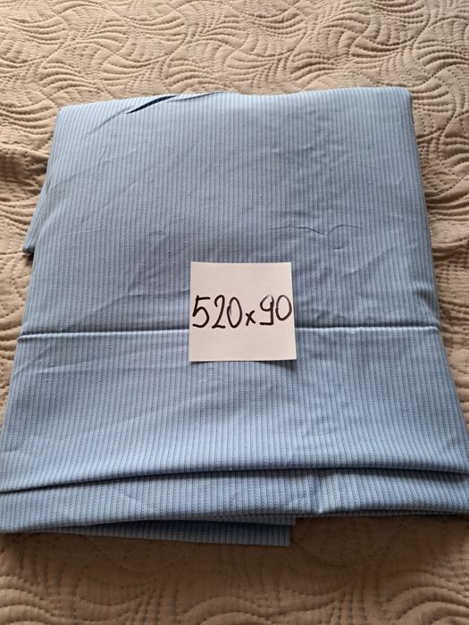 Vintage kupon materiał flanela bawełniana tkanina PRL niebieska
