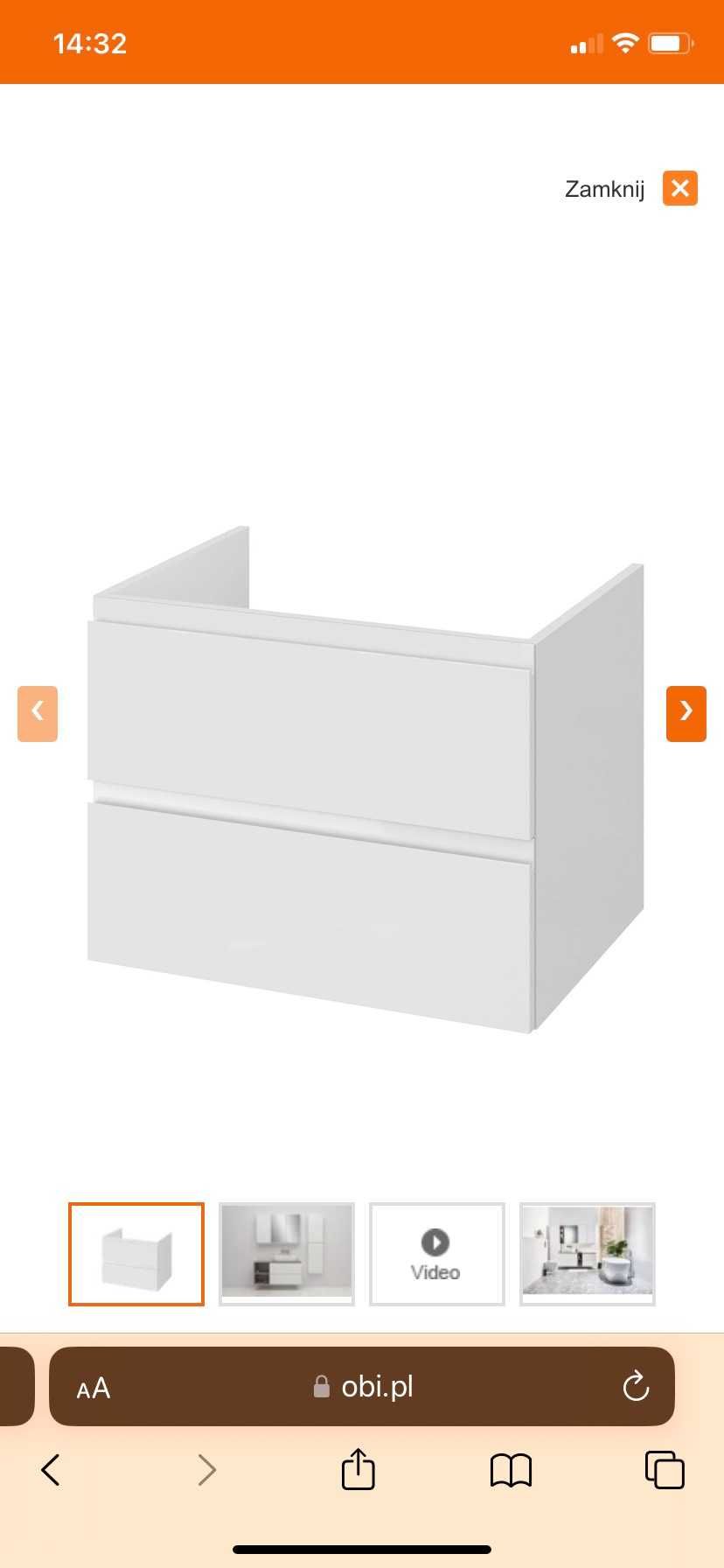 Cersanit nowa szafka podblatowa/podumywalkowa 80 cm