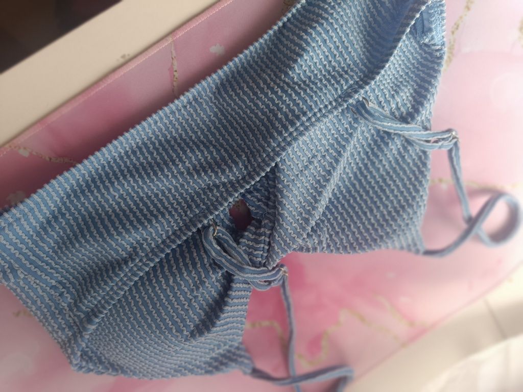 Bikini nowe M strój kąpielowy wysoki stan niebieskie