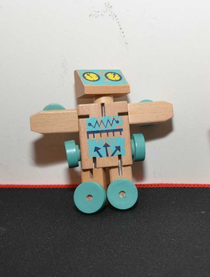 Drewniane klocki flexi robot samochód pojazd retro zabawka zabawki