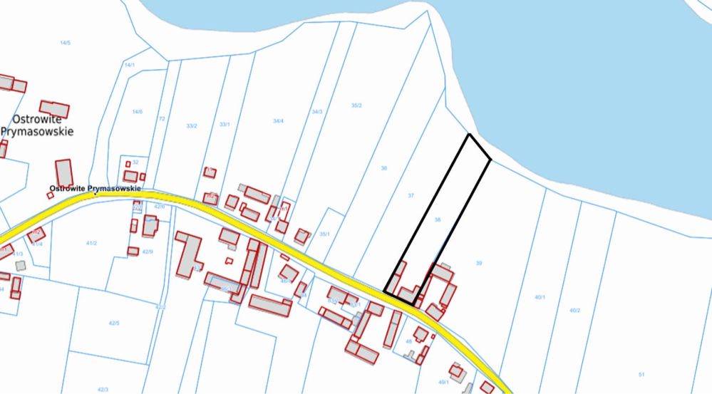 Siedlisko, działka 4181m2 z linią brzegową Ostrowite Prymasowskie
