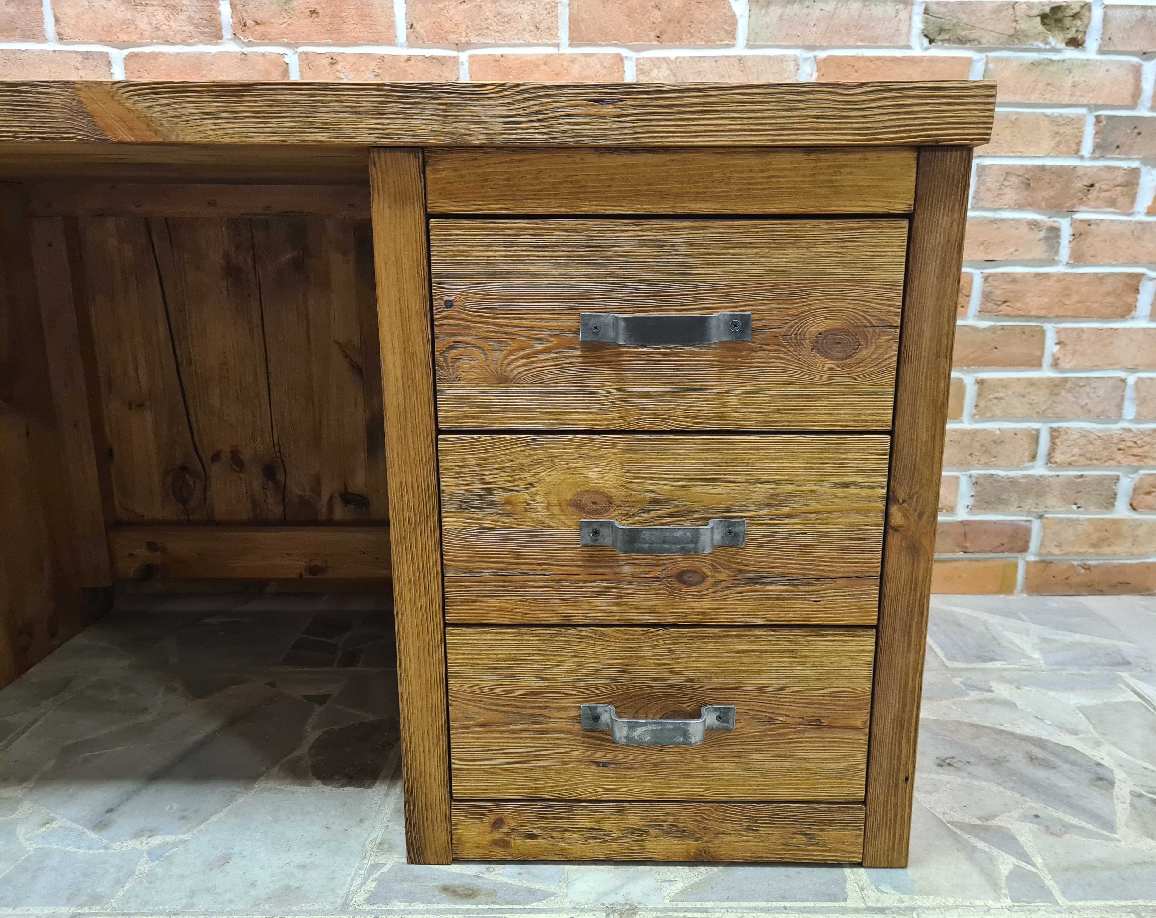 biurko stare drewno z szufladami ze starego drewna