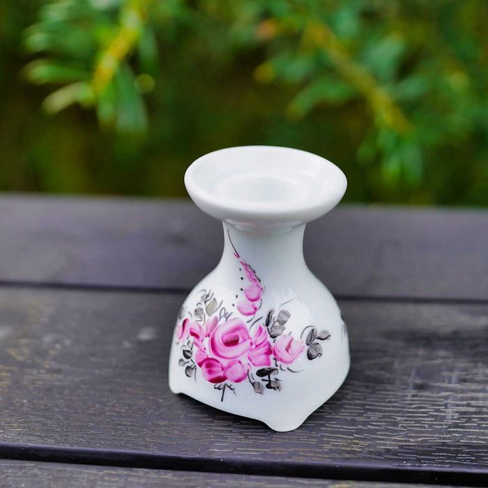 Porcelanowy świeczniczek ręcznie malowany świecznik