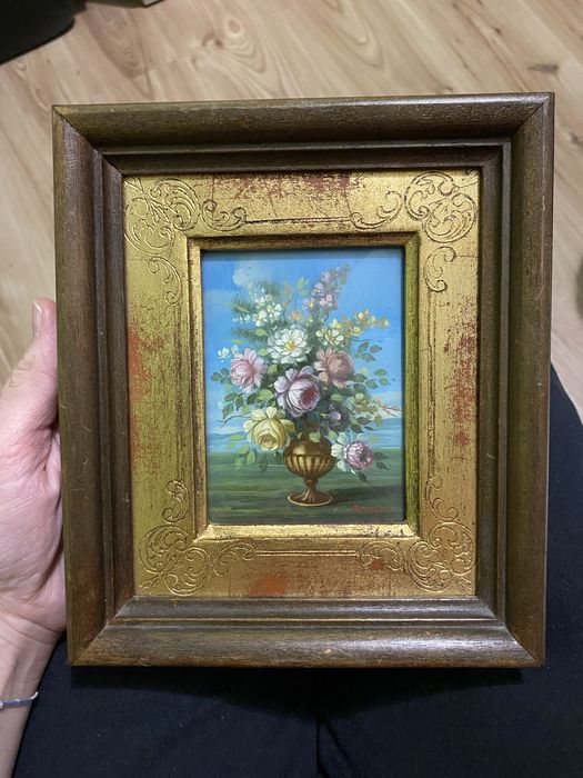 Obraz ręcznie malowany w drewnianej ramie