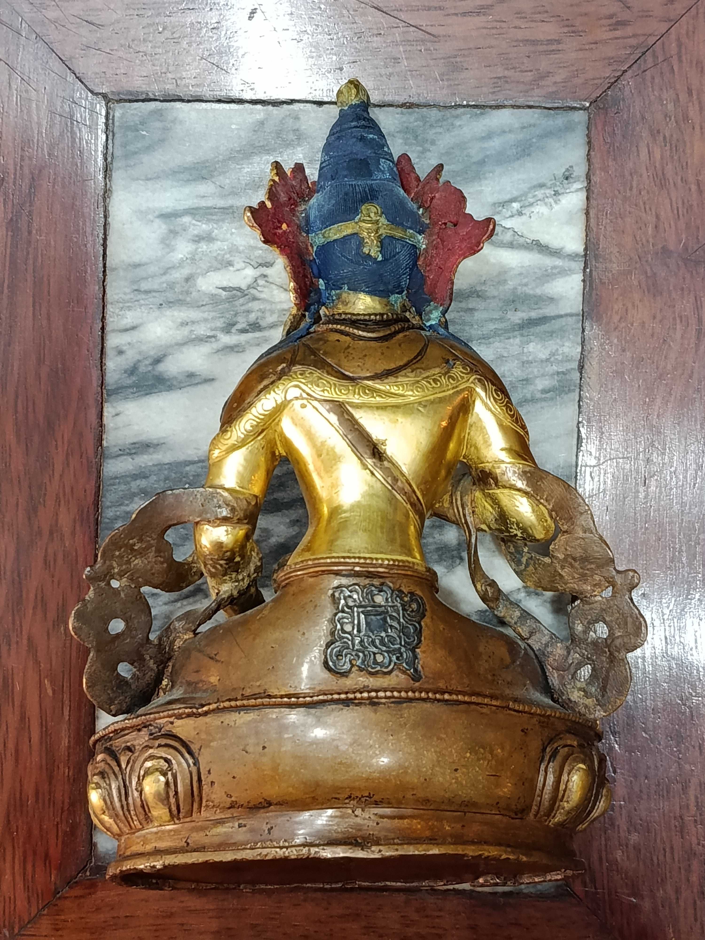 Buda Mongólia Séc XIX Ouro Prata Turquesas séc XIX 20 cm