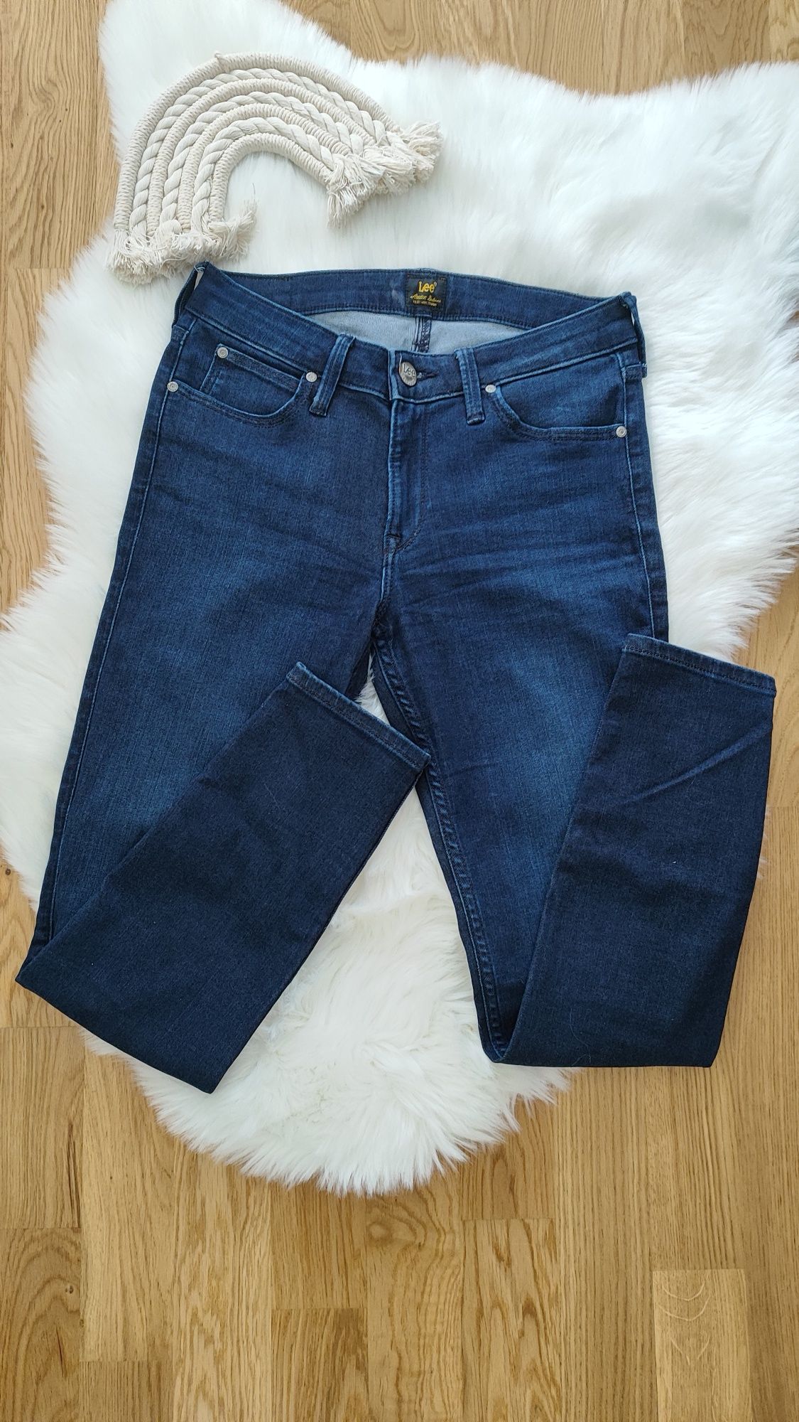 Spodnie jeans damskie Lee scarlett 27/29 ciemny granat
