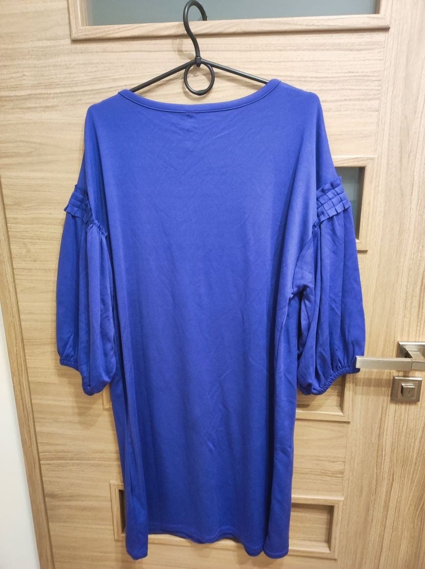 CARRY krótka sukienka z bufiastymi rękawami r. XL nowa z metką