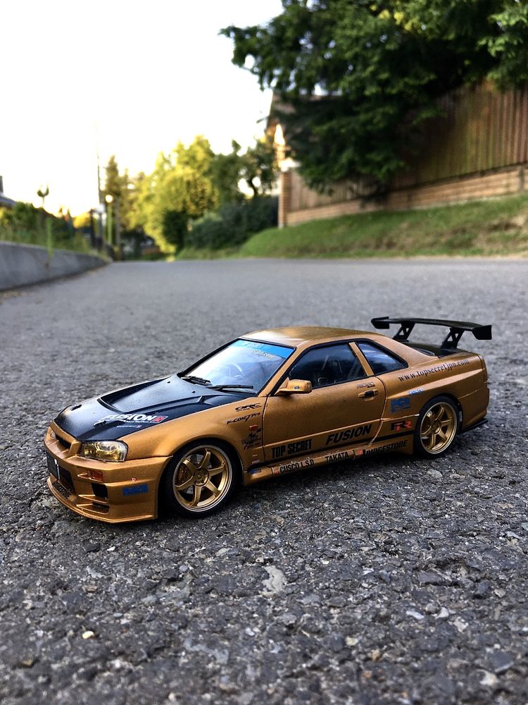 NISSAN SKYLINE GT-R R34 (TOP SECRET) 1/24-auta,model