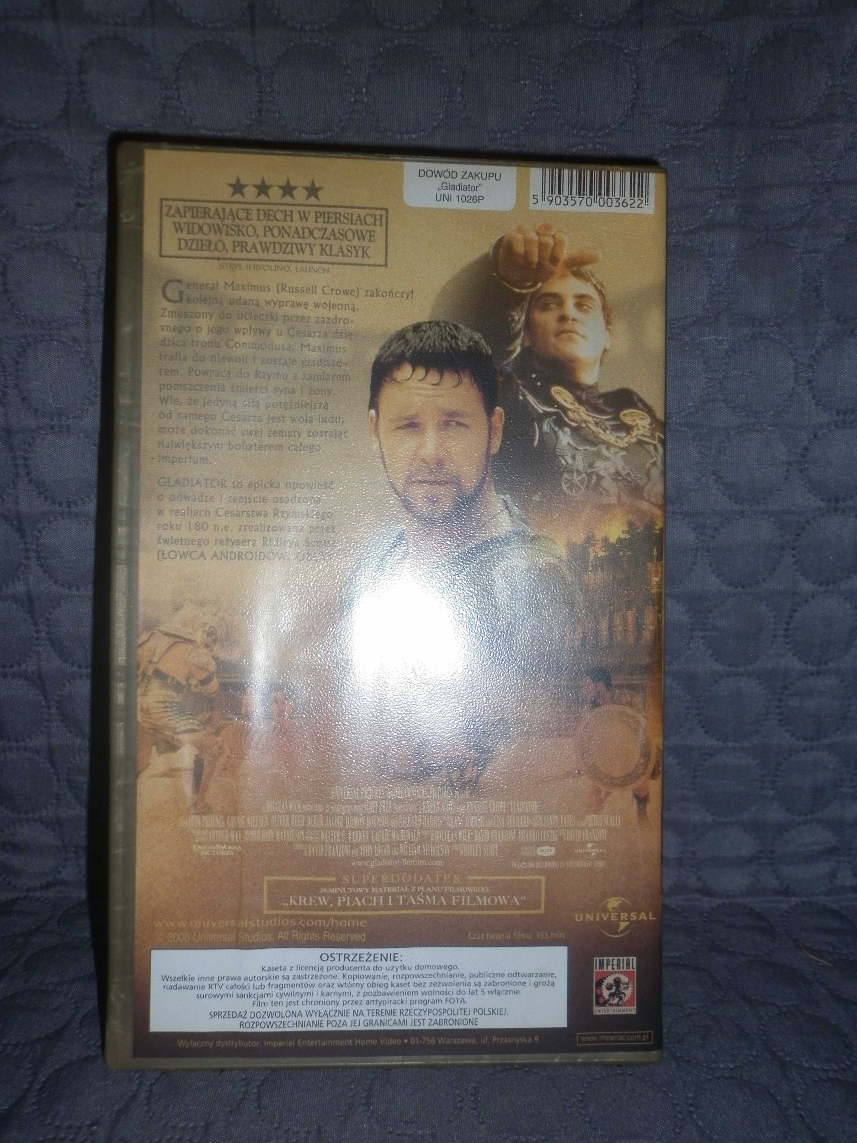 Gladiator VHS  w wersji panoramicznej